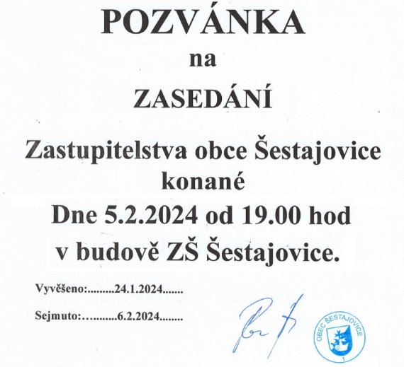 Zasedání zastupitelstva obce